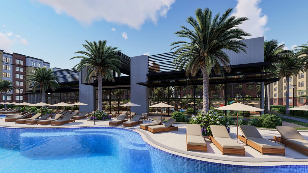 Sycamore resort rendered image of poolside